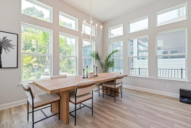 351 Palm Crst Dr, Ponte Vedra, FL 32081 - dining area with light wood-type flooring and a chandelier