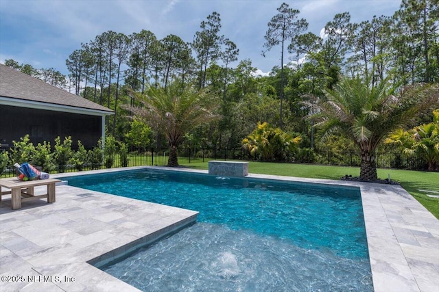 351 Palm Crst Dr, Ponte Vedra, FL 32081 - swimming pool featuring a patio area and view of wooded area