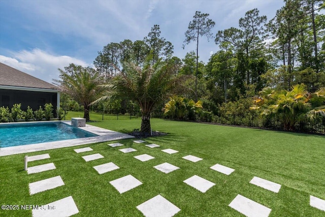 351 Palm Crst Dr, Ponte Vedra, FL 32081 - view of yard with an outdoor pool