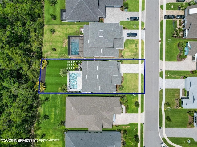 351 Palm Crst Dr, Ponte Vedra, FL 32081 - aerial view of residential area featuring property parcel outlined