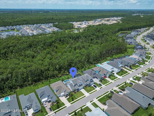 351 Palm Crst Dr, Ponte Vedra, FL 32081 - aerial view of property and surrounding area featuring a heavily wooded area and nearby suburban area