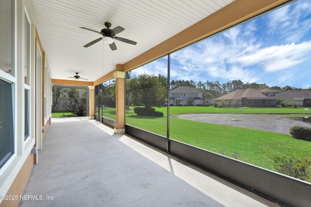 4431 Vista Point Ln, Orange Park, FL 32065 - view of patio / terrace featuring a ceiling fan, a residential view, and a water view
