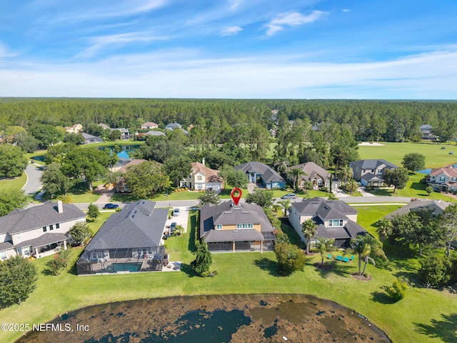 4431 Vista Point Ln, Orange Park, FL 32065 - aerial perspective of suburban area featuring a heavily wooded area and a nearby body of water