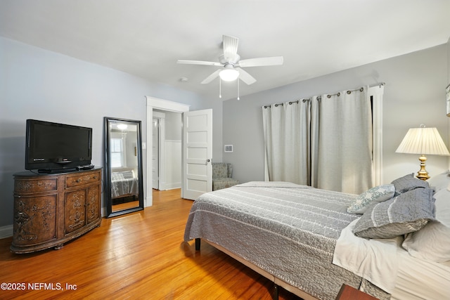 22 Marion St, Saint Augustine, FL 32084 - bedroom with light wood-style flooring and a ceiling fan