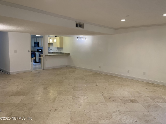 8880 Old Kings Rd S Unit 53, Jacksonville, FL 32257 - unfurnished living room with baseboards and recessed lighting