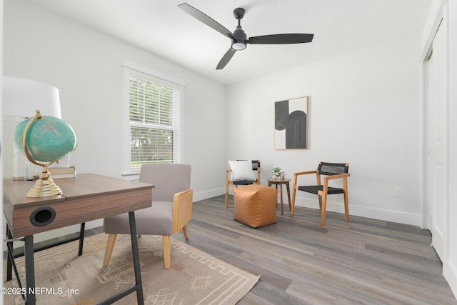1114 Nantucket Ave, Jacksonville, FL 32233 - office space featuring ceiling fan and wood finished floors