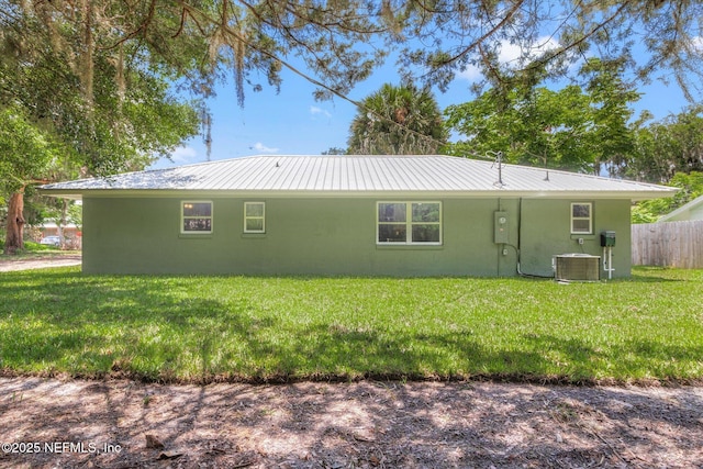 110 Pleasant Dr, East Palatka, FL 32131 - rear view of property featuring stucco siding and a metal roof