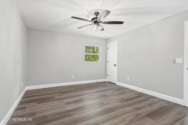 110 Pleasant Dr, East Palatka, FL 32131 - empty room featuring a ceiling fan and wood finished floors