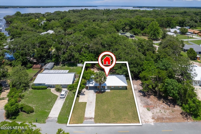 110 Pleasant Dr, East Palatka, FL 32131 - aerial overview of property's location with property boundaries highlighted and a forest