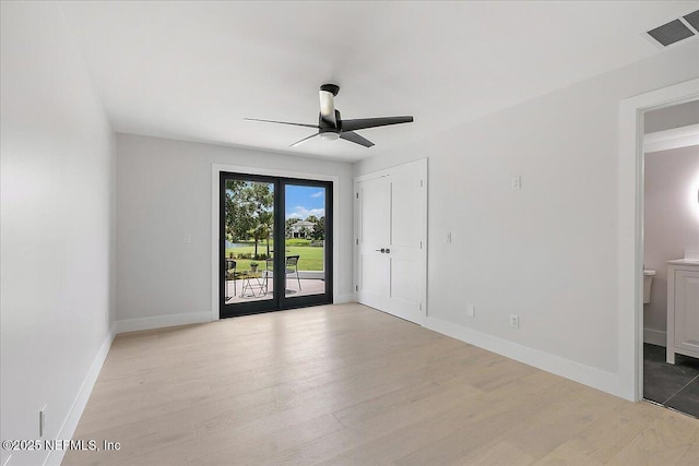 172 Laurel Ln, Ponte Vedra Beach, FL 32082 - unfurnished room featuring light wood-style flooring, ceiling fan, and french doors