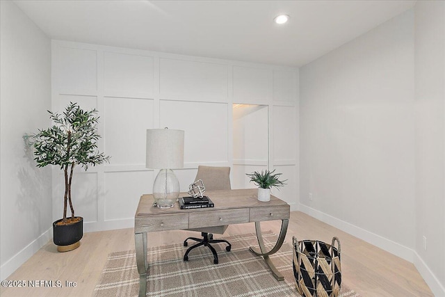 172 Laurel Ln, Ponte Vedra Beach, FL 32082 - office with light wood-style floors, recessed lighting, and a decorative wall