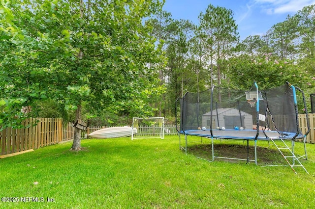 190 Colorado Springs Way, Saint Augustine, FL 32092 - fenced backyard with a trampoline and a storage unit