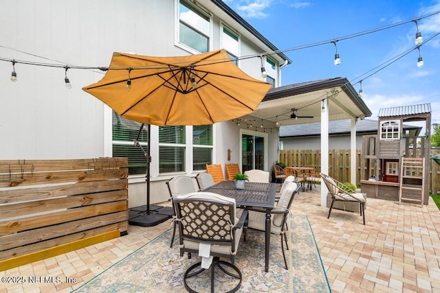 190 Colorado Springs Way, Saint Augustine, FL 32092 - view of patio featuring outdoor dining area and a ceiling fan