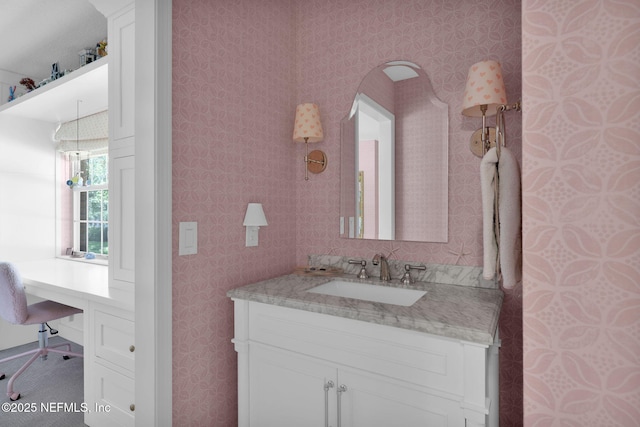 101 Royal Lagoon Ct, Ponte Vedra Beach, FL 32082 - bathroom featuring vanity and wallpapered walls