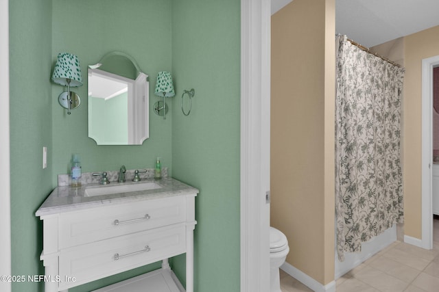 101 Royal Lagoon Ct, Ponte Vedra Beach, FL 32082 - full bathroom with vanity, a shower with shower curtain, and tile patterned floors