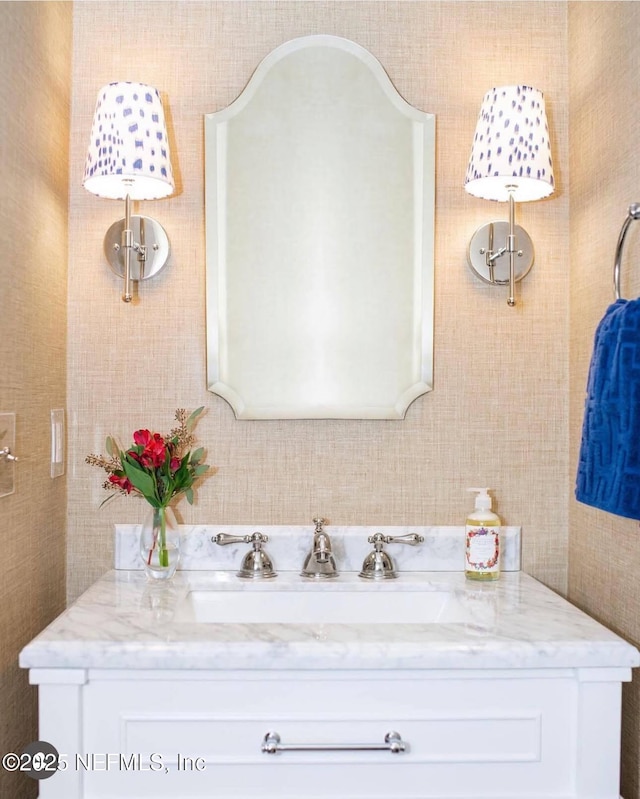 101 Royal Lagoon Ct, Ponte Vedra Beach, FL 32082 - bathroom featuring vanity, tile walls, and tasteful backsplash