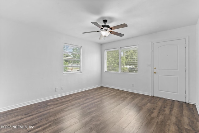 7314 Hielo Dr, Jacksonville, FL 32211 - unfurnished room with ceiling fan and dark wood-type flooring