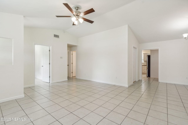 423 S Blvd, Macclenny, FL 32063 - unfurnished room with vaulted ceiling, ceiling fan, and light tile patterned floors