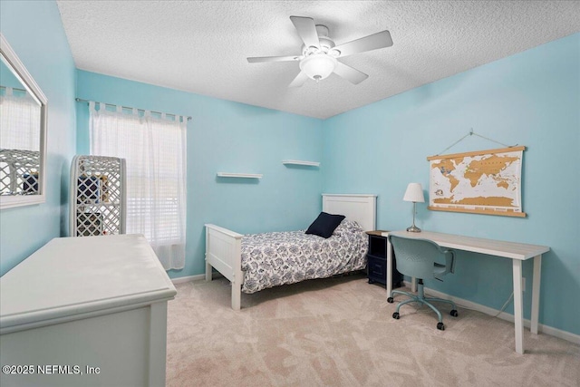 573 N Bridgestone Ave, Saint Johns, FL 32259 - bedroom featuring carpet, a textured ceiling, an office area, and a ceiling fan