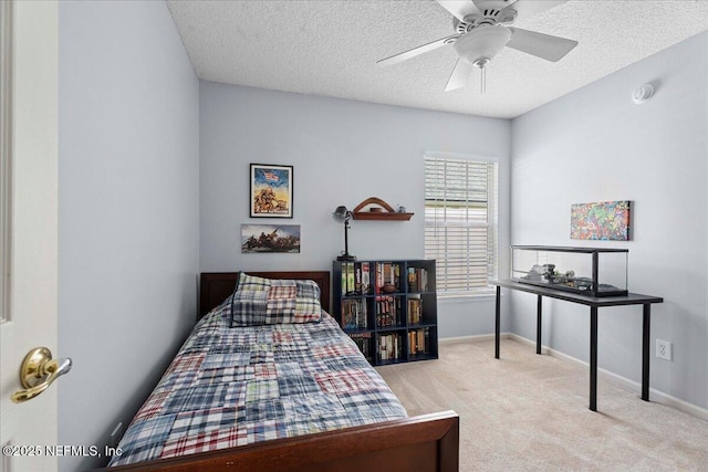 573 N Bridgestone Ave, Saint Johns, FL 32259 - carpeted bedroom with a textured ceiling and ceiling fan