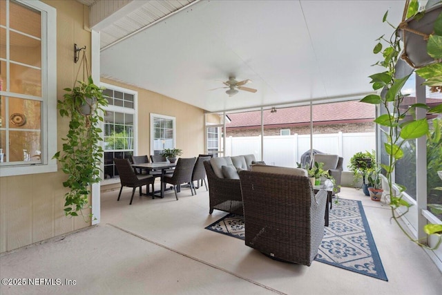 573 N Bridgestone Ave, Saint Johns, FL 32259 - view of patio / terrace featuring outdoor dining area, ceiling fan, and outdoor lounge area
