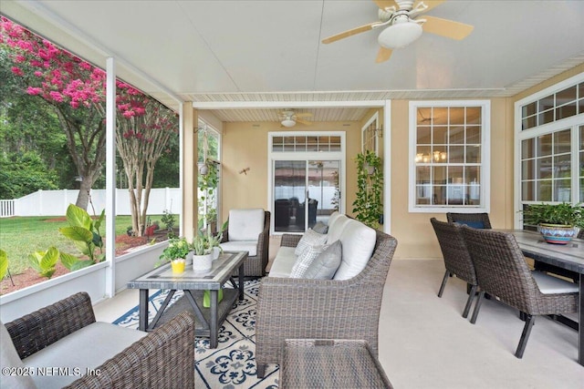 573 N Bridgestone Ave, Saint Johns, FL 32259 - view of patio / terrace featuring a ceiling fan and outdoor lounge area