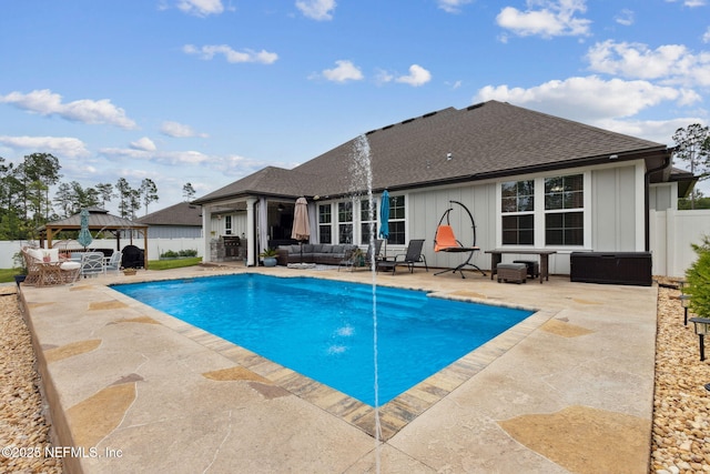 36501 Shortleaf Ave, Hilliard, FL 32046 - view of swimming pool with an outdoor hangout area, a gazebo, and a patio