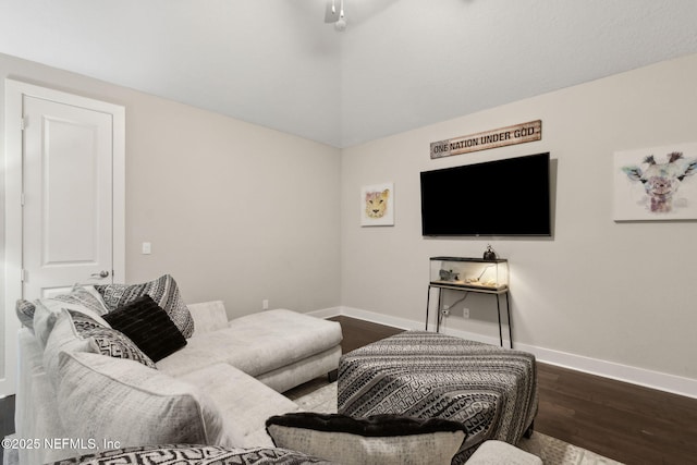 36501 Shortleaf Ave, Hilliard, FL 32046 - living area with dark wood finished floors and lofted ceiling