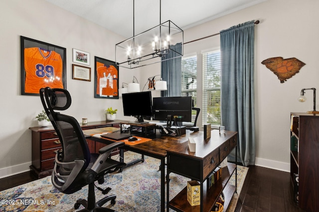 36501 Shortleaf Ave, Hilliard, FL 32046 - office space featuring wood finished floors and a chandelier