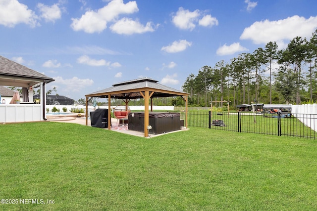 36501 Shortleaf Ave, Hilliard, FL 32046 - view of yard with a hot tub, a gazebo, and a patio area