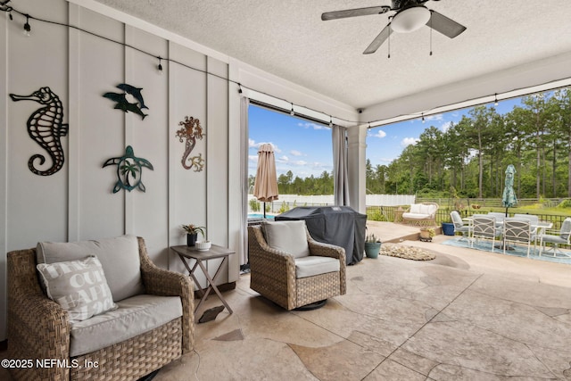 36501 Shortleaf Ave, Hilliard, FL 32046 - view of patio / terrace with a ceiling fan, outdoor dining space, and area for grilling