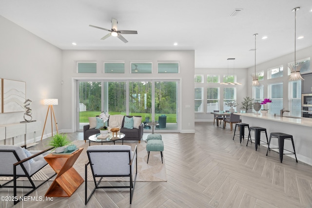 238 Courtney Chase Dr, Saint Augustine, FL 32092 - living room with recessed lighting and a ceiling fan