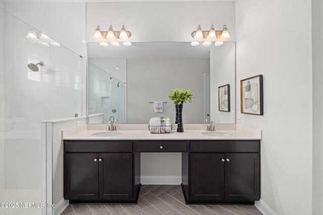 238 Courtney Chase Dr, Saint Augustine, FL 32092 - bathroom with double vanity and tiled shower