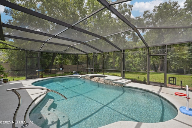 1288 Creek Bend Rd, Saint Johns, FL 32259 - swimming pool featuring a patio, a lanai, and a jacuzzi