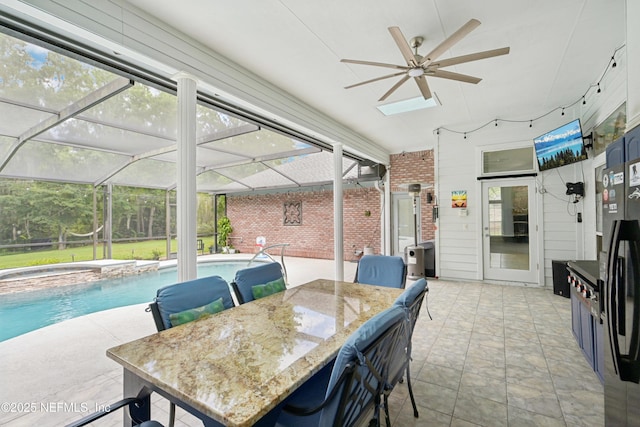 1288 Creek Bend Rd, Saint Johns, FL 32259 - sunroom / solarium with a ceiling fan, plenty of natural light, and a pool