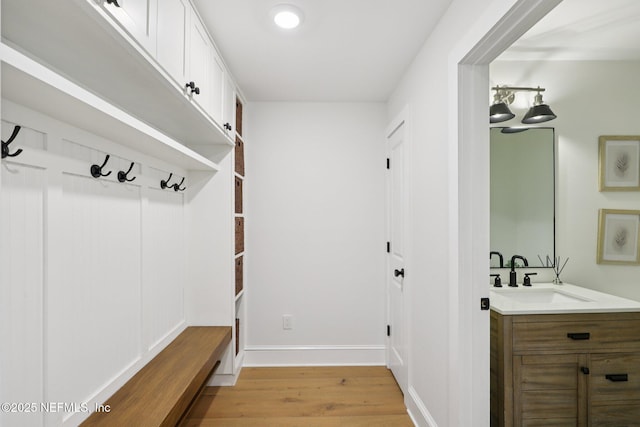 1823 N Lakeshore Dr, Fleming Island, FL 32003 - mudroom featuring a sink and light wood-style floors