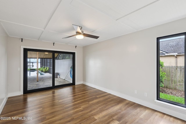 1823 N Lakeshore Dr, Fleming Island, FL 32003 - empty room featuring wood finished floors and a ceiling fan