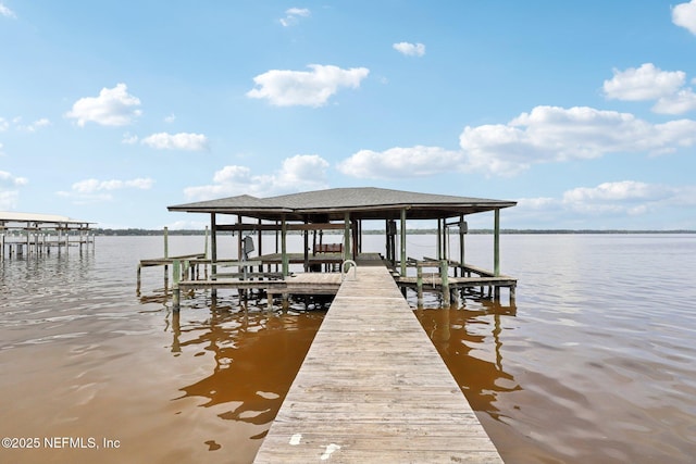 1823 N Lakeshore Dr, Fleming Island, FL 32003 - dock with boat lift and a water view