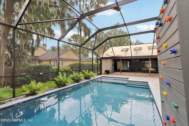 1823 N Lakeshore Dr, Fleming Island, FL 32003 - outdoor pool with glass enclosure and a patio area