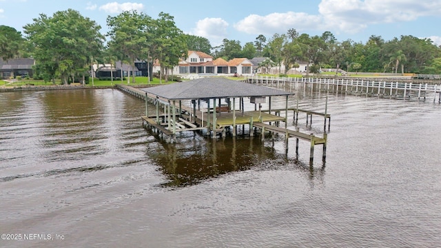 1823 N Lakeshore Dr, Fleming Island, FL 32003 - dock area with a water view and boat lift