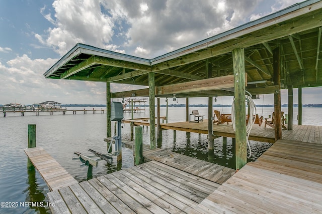 1823 N Lakeshore Dr, Fleming Island, FL 32003 - dock area featuring boat lift and a water view