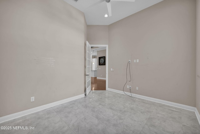 452 Deer Valley Dr, Ponte Vedra, FL 32081 - spare room featuring a ceiling fan and baseboards