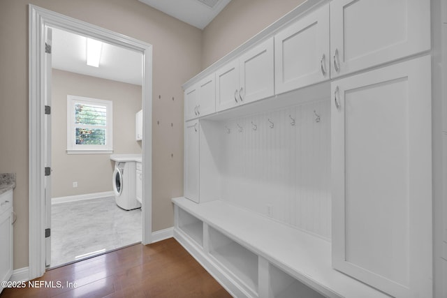 452 Deer Valley Dr, Ponte Vedra, FL 32081 - mudroom with washer / clothes dryer and dark wood-style floors