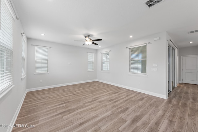 117 Redbud Ln, Yulee, FL 32097 - spare room featuring light wood-type flooring, a ceiling fan, plenty of natural light, and recessed lighting