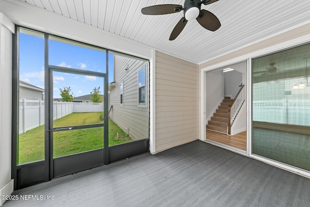 117 Redbud Ln, Yulee, FL 32097 - unfurnished sunroom featuring a ceiling fan
