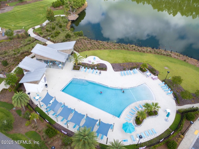 117 Redbud Ln, Yulee, FL 32097 - aerial view of a pool and a nearby body of water