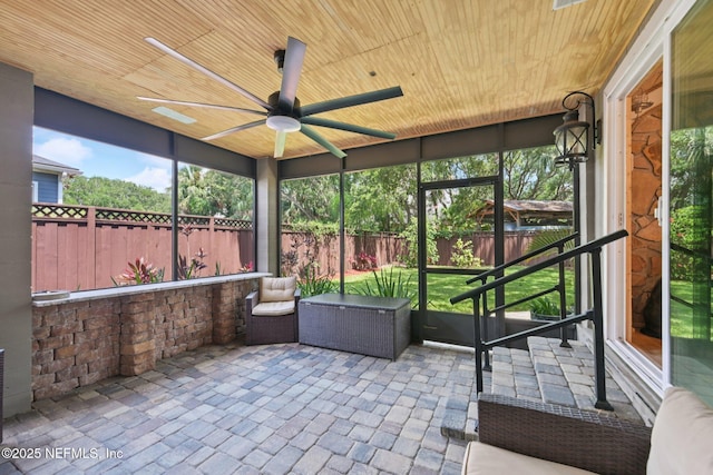136 Sherwood Ave, Saint Augustine, FL 32084 - unfurnished sunroom featuring a ceiling fan