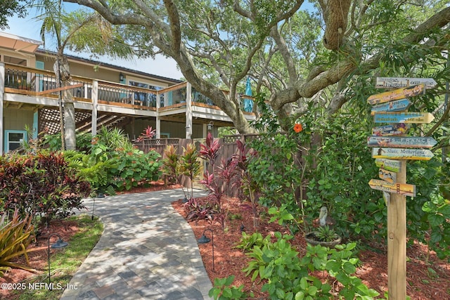 136 Sherwood Ave, Saint Augustine, FL 32084 - view of yard with a wooden deck