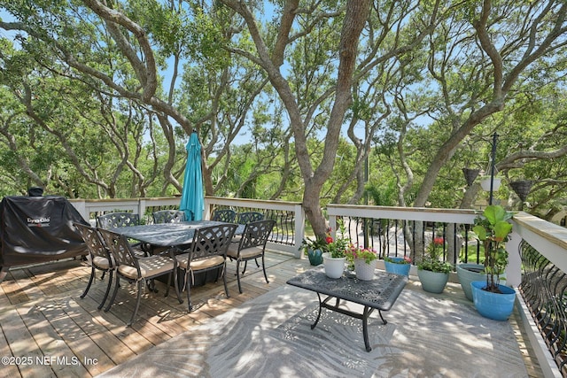 136 Sherwood Ave, Saint Augustine, FL 32084 - deck with outdoor dining area and area for grilling