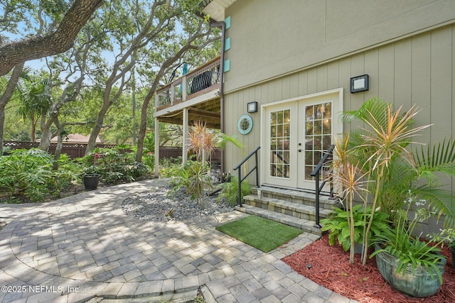 136 Sherwood Ave, Saint Augustine, FL 32084 - patio / terrace featuring french doors, a patio, and entry steps